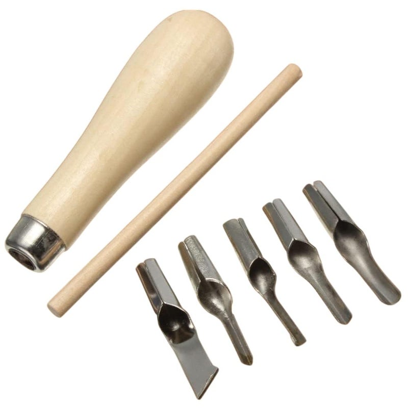 KRYTONE �.Fx 5 in 1 Linoleum Cutter Tools. 5 Blade Set for Linograph Printmaking Stamp.clay sculpture tools special-shaped carving knife DIY soft clay sculpture hand-made ultra-light ceramic set - Image 1