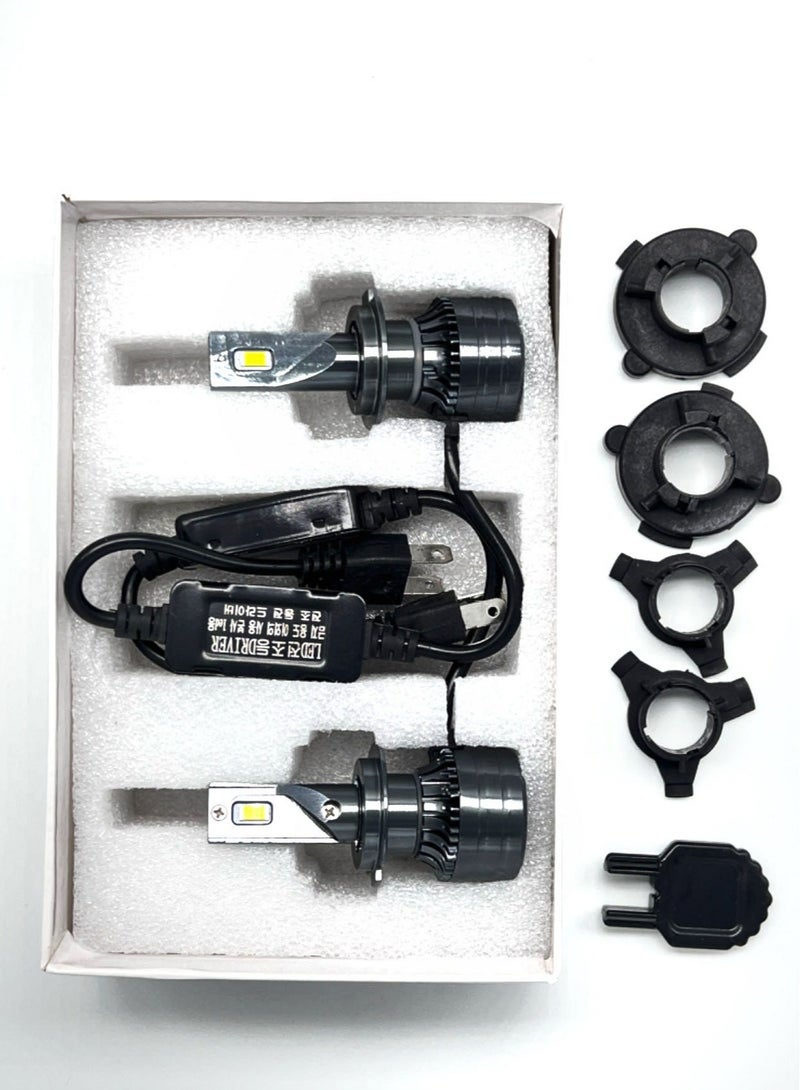 general Generic 2pieces H7 LED HL Headlight Bulbs IP68 Waterproof Car LED Headlight Bulbs 6000K 50000LM Bright LED Headlights 2pcs ,Black - Image 3