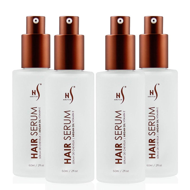 HerStyler Serum, 4 Pack - Hair Styling Agent with Argan Oil for Dry, Damaged Hair - Frizz Control Serum for Straightening, Shine, Trendy Tresses - Image 1