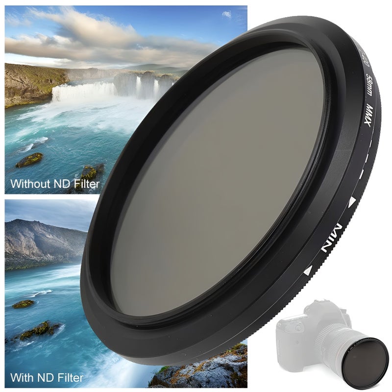 Variable Neutral Density ND2 ND400 Filter 46mm for DSLR Cameras - Image 1