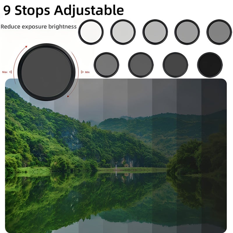 Variable Neutral Density ND2 ND400 Filter 46mm for DSLR Cameras - Image 5