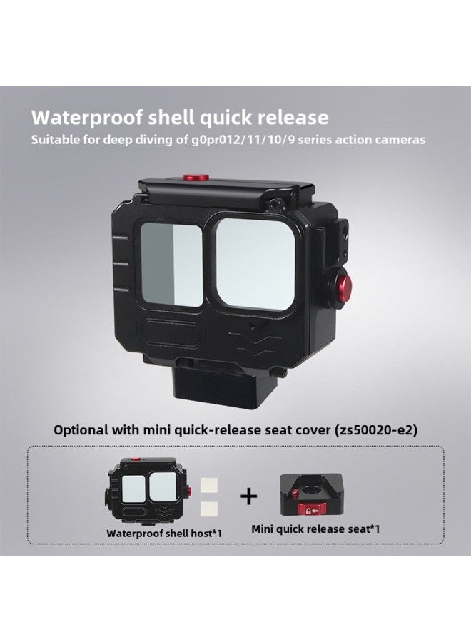 BGNing Aluminum Alloy Sports Camera Deep Sea Waterproof Shell Diving Protective Shell Sports Photography Accessories Cold Boots Extension-color: Deep Sea Waterproof Shell - Image 1