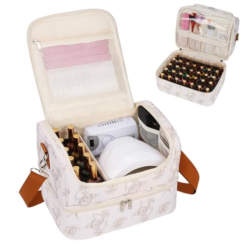 CUBETASTIC Nail Polish Organizer, Nail Supplies Storage Case Holds 45 Bottles Nail Polish & Nail Lamp, Travel Nail Tech Carrying Bag, Nail Kit Bag For Nail Stuff & Manicure Tools - Image 1