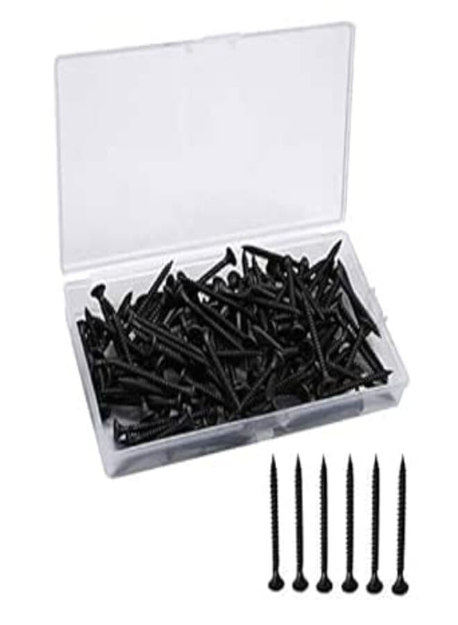 Self Tapping Screws - Wood Screw High Strength Drywall Nail, Carbon Steel, Black, 3.5 x 50mm