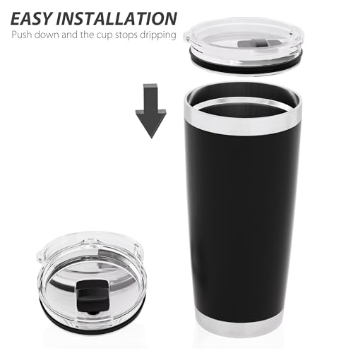 CeleVista 20 oz Tumbler Lid for YETI, 4 Pack Magnetic Replacement Lids for 20 oz Tumbler & 10oz Lowball, 10 oz Mug, Spill Proof Cup Covers with Slide Switch, BPA Free - Image 3