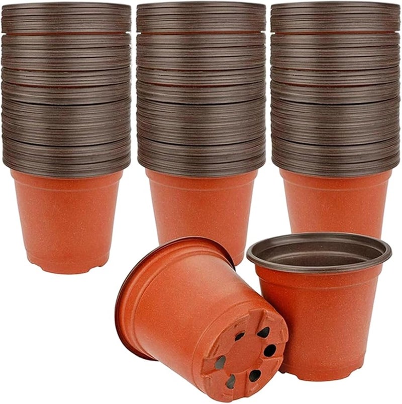 100PCS 5 3 Inch Thickened Plastic Nursery Pots With Drainage For Indoor Outdoor Plants - Image 5