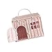 Rool Rattan House Shaped Basket Wicker Small Dollhouse Gift for Girls Boho Toys Mouse in a Box House Little Girl Purse Clutch Doll Carrier Pink - Image 2