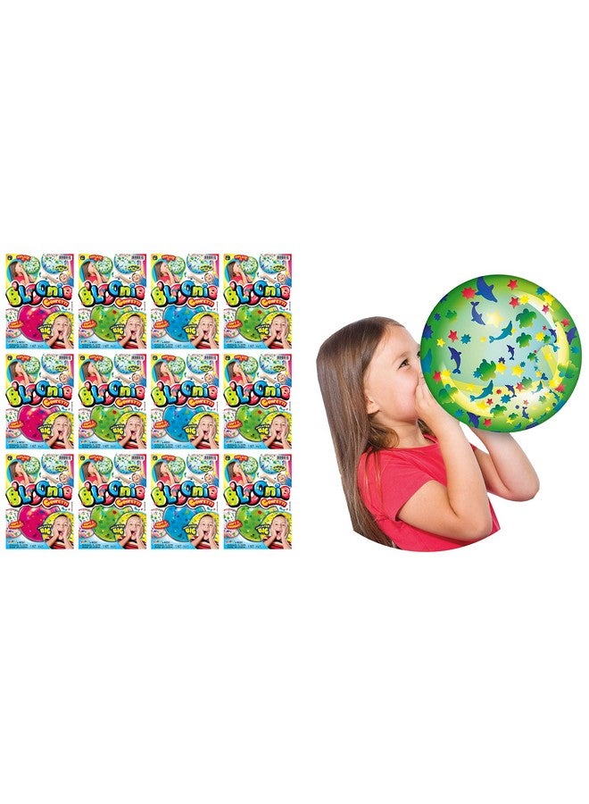 Ja-Ru JA-RU Bloonies Large Confetti Plastic Bubbles with Straw (12 Plastic Balloons Assorted) Clear Balloons with Confetti. Old School Toys for Kids. Bulk Pool Party Favors. 4231-12p - Image 1