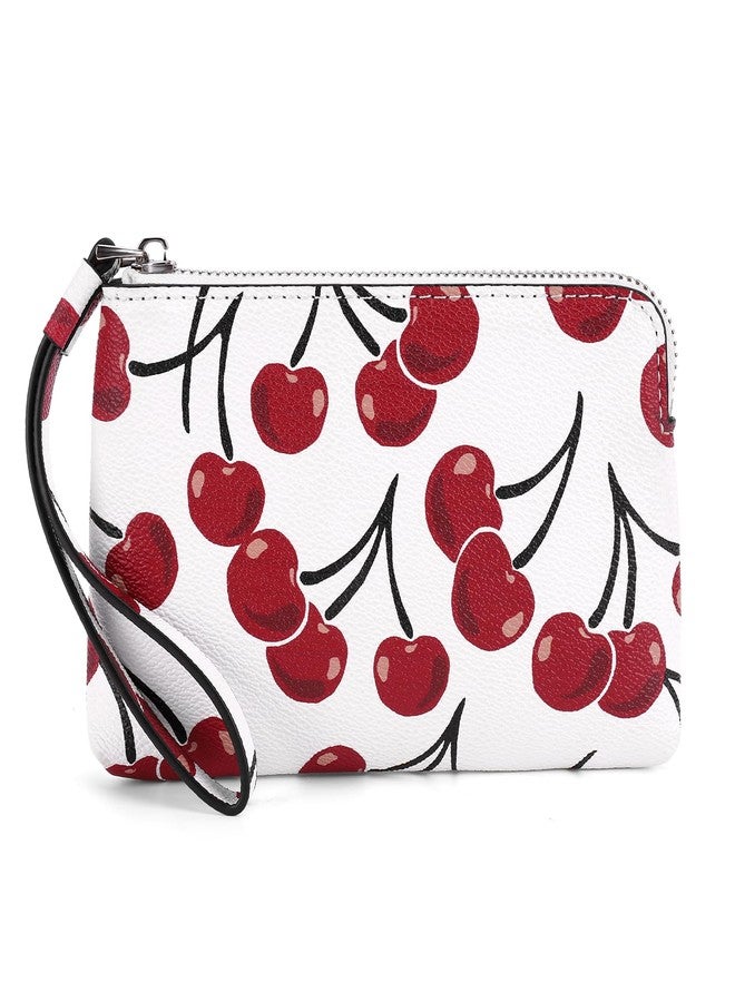 CATSEA Small Wristlet Purse Cherry Wristlet Wallet For Women Trendy Pu Leather Clutch Designer Evening Purse - Image 1