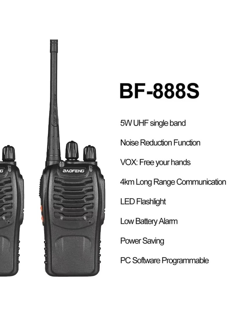 Baofeng - Walkie Talkie, baofeng 888s Handheld Two Way Radio Baofeng Radio Portable Walkie Talkie/pair Box 2600MAH - Image 1