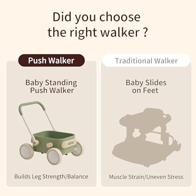 PULA BABY PUSH WALKER WITH WHEELS TODDLER WAGON FOR FIRST LEARNER BABY TOYS 6-12 MONTHS, 1 YEAR OLD BIRTHDAY GIFTS, INDOORS AND OUTDOORS (GREEN) - Image 4