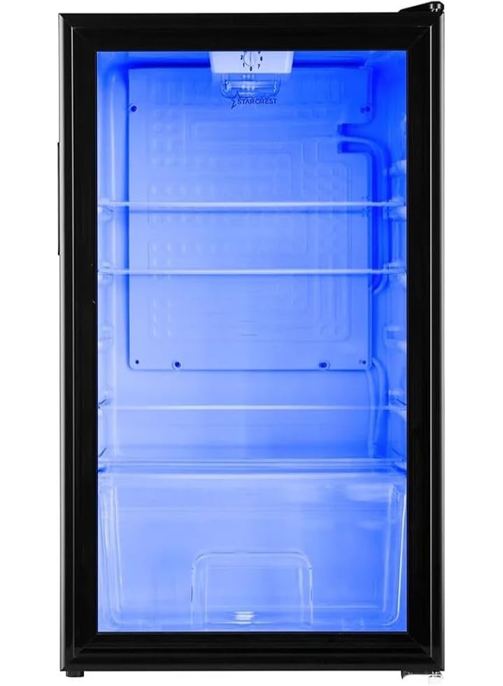 LC Multi-Functional Mini Fridge with Glass Door Display, 90L Capacity, Adjustable Temperature, LED Light, Compact Beverage and Snack Cooler for Home, Office, Dorm, Salon, or Café With 2 Year Warranty - Image 3