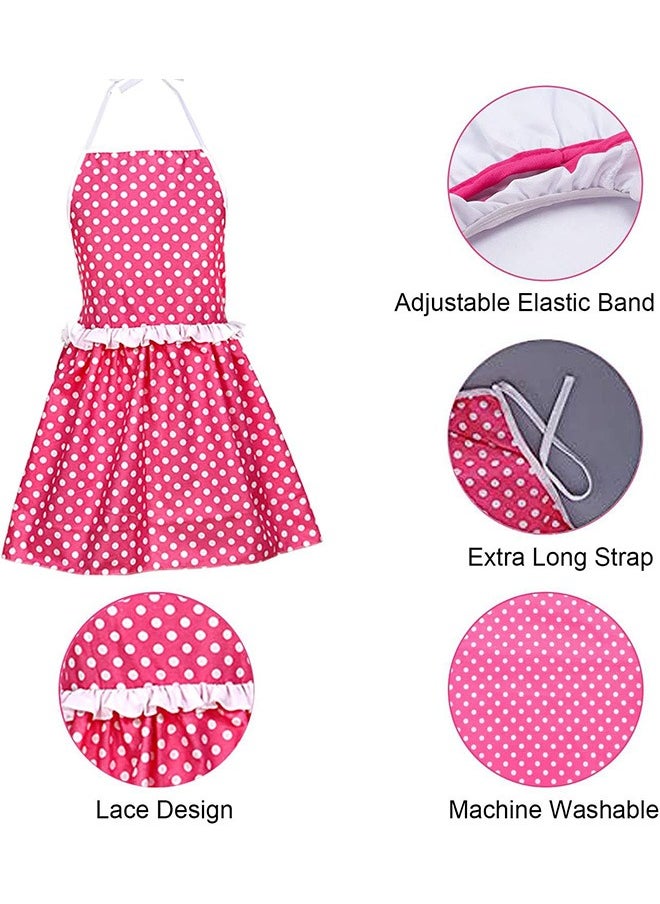 LENND - Kids Cooking Baking Set 22Pcs, Kids Chef Role Play Costume Set - Chef Hat and Matching Pink Apron Children Dress up Pretend Gift for 3 4 5 6 7 8 Year Old Girls Toys - Image 1