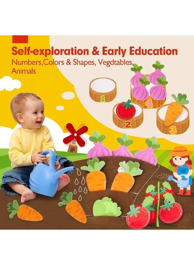 Prime Choice Montessori Felt Busy Board for Toddlers, Portable Learning Activity Book, Farm-Themed Sensory Board, Dressing Skills Practice Toy, Early Educational Travel Toy for Boys and Girls - Image 5