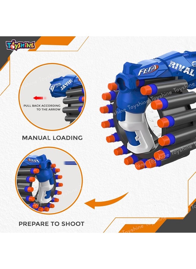 Toyshine Toyshine Soft Foam Bullet Blaster Toy Gun with 20 EVA Soft Bullets & Wrist Blasting Bracelet Target Shooting Game Toy with Range Upto 60ft for Kids Boys Girls 6+, Blue  - Image 2