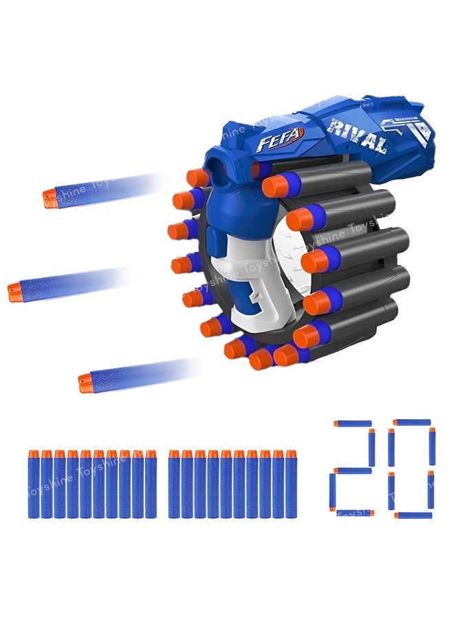 Toyshine Toyshine Soft Foam Bullet Blaster Toy Gun with 20 EVA Soft Bullets & Wrist Blasting Bracelet Target Shooting Game Toy with Range Upto 60ft for Kids Boys Girls 6+, Blue  - Image 1