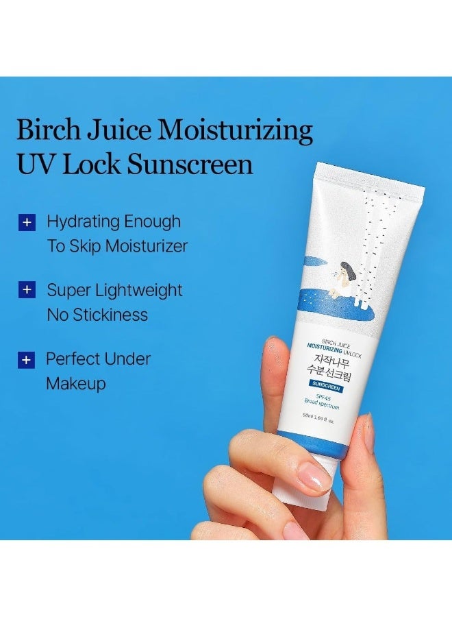راوند لاب واقي شمس مرطب بخلاصة البتولا SPF50+ PA++++ 50 مل، واقي UV خفيف للوجه يرطب البشرة - Image 2