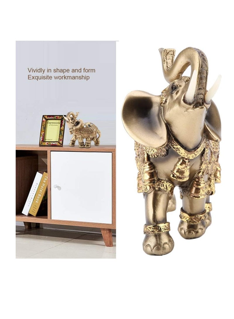 راكسوم تمثال الفيل الذهبي المحظوظ وفقًا لفنغ شوي، تمثال الثروة، هدية ديكور منزلي (ذهبي كبير) - Image 5