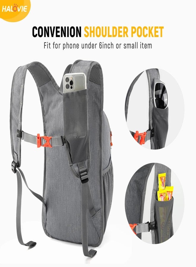 HALOVIE 15L Foldable Hiking Backpack Phone Pocket Lightweight Travel Daypack Shoulder with Chest Strap Small Packable Pack for Walking Women Men (Lightgray) - Image 2