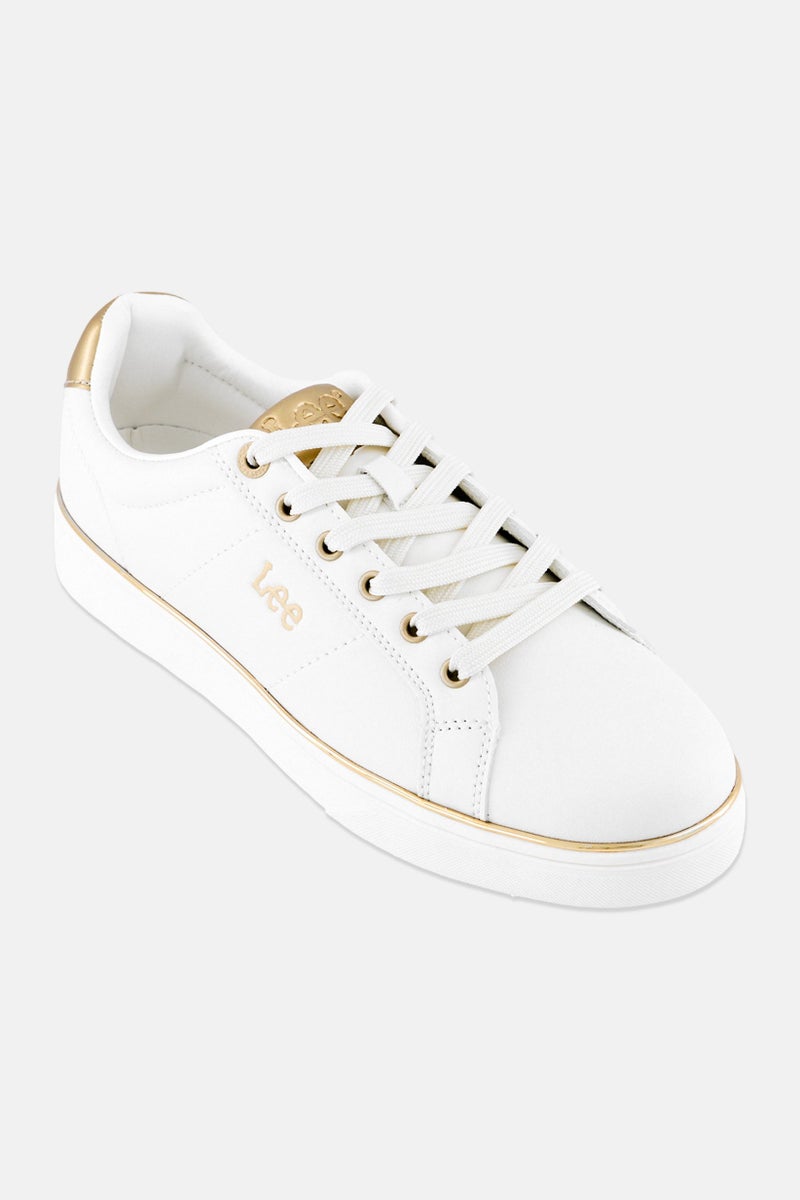 LEE Women Scarlet Brand Logo Lace Up Casual Shoes, White - Image 1