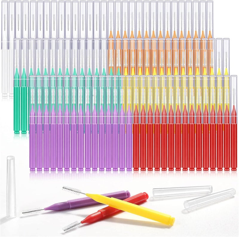 Modacraft 120Pcs Interdental Brush 6 Sizes Braces Brush Toothpicks with Soft Bristles 360° Bendable Floss Heads Dental Brushes Between Teeth Gum Braces Cleaning Kit Oral Tooth Cleaning Tool - Image 1