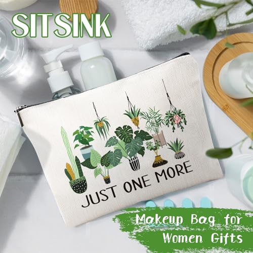 Sitsink Plant Lover Makeup Bag - Botanical Gifts for Women, Just One More Plant Cosmetic Bag, Funny Gardening Birthday Present - Image 2