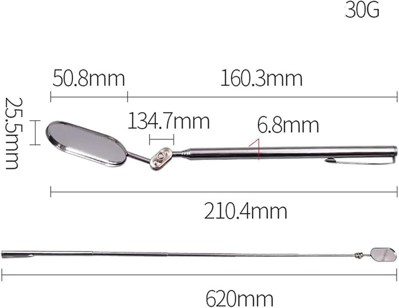 Mechanics Inspection Mirror with Telescoping Extended Handle for Vehicle Small Details - Image 4