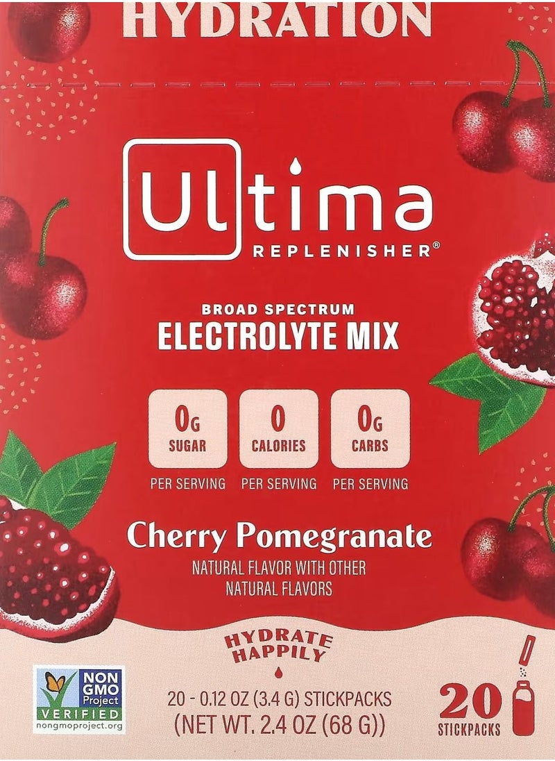 Ultima Replenisher Electrolyte Drink Mix Cherry Pomegranate 20 Packets 0.12 oz 3.4 g  - Image 1