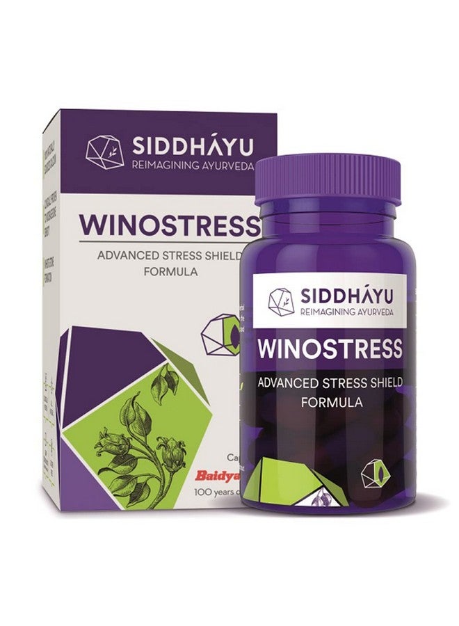 Siddhayu Winostress (From the house of Baidyanath) | Herbal Stress Support Tablets - 30 Capsules X 1 - Image 1