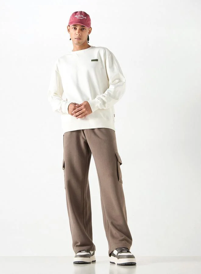 لي كوبر سويت شيرت سادة بياقة ضيّقة وأكمام طويلة من لي كوبر