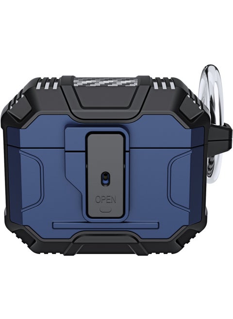 AirPods4/Pro2 Protective Case TPU Elastic Switch AirPods3 Protective Cover One Touch Switch Full Package Protection For Apple Compatible-Color:Navy Blue-Applicable Model:Airpods 4 New