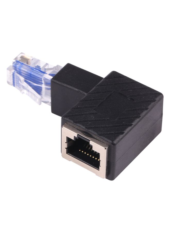 BURAQ RJ45 Male to Female Converter 90 Degrees Extension Adapter for Cat5 Cat6 LAN Ethernet Network Cable - Image 2