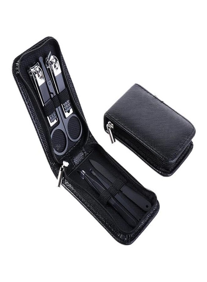 LOVHIDE Essentials 6 Pcs Manicure Set Nail Clippers, Stainless Steel Nail Scissors Grooming Kit, Acne needle, Blackhead Tool Leather Travel Case (Green and Black) - Image 5