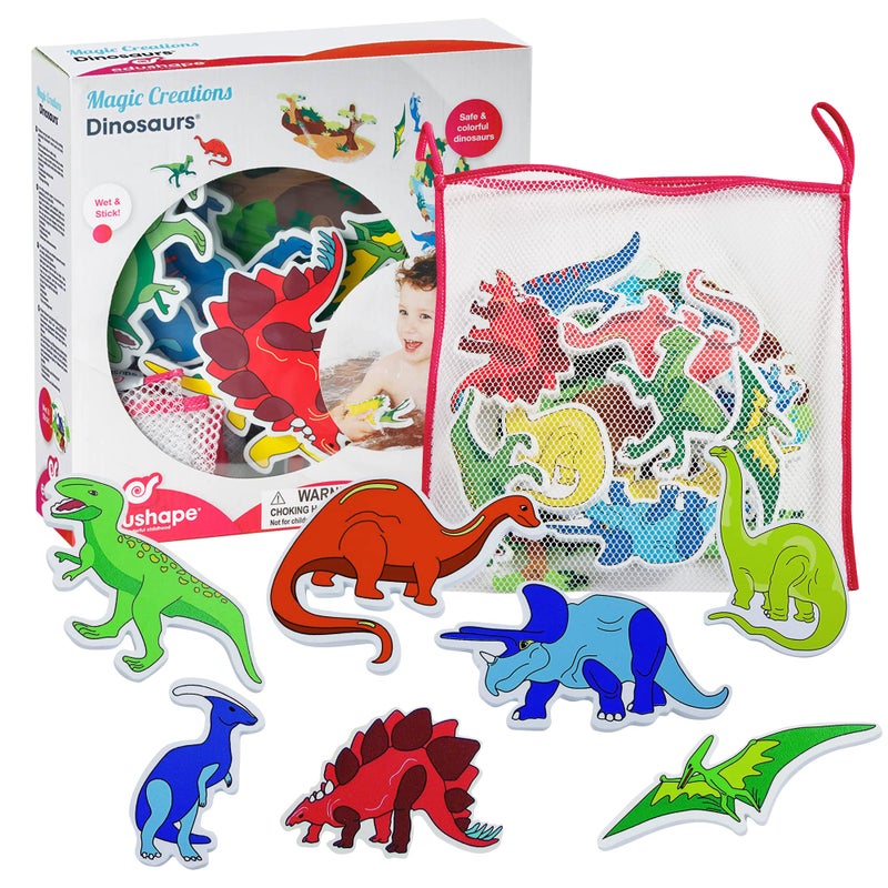 Edushape Magic Creations Foam Sticker Imaginative Bath Tub Activity Play Set Dinosaurs