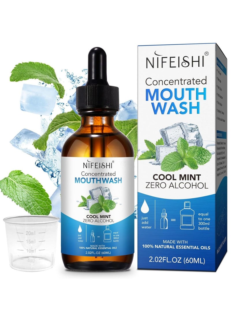 60ml Concentrated Mouthwash for Fresh Breath Odor Reduction Mint Mouthwash Travel Size Mouthwash Made with Spearmint Oil and Tea Tree Oil Helps Freshen Breath Healthy Mouth Natural Essential Oils Mouthwash - pzsku/Z973D21681494F8D1CF21Z/45/_/1730875263/5dde4f50-df44-4134-849c-430cb76b739b