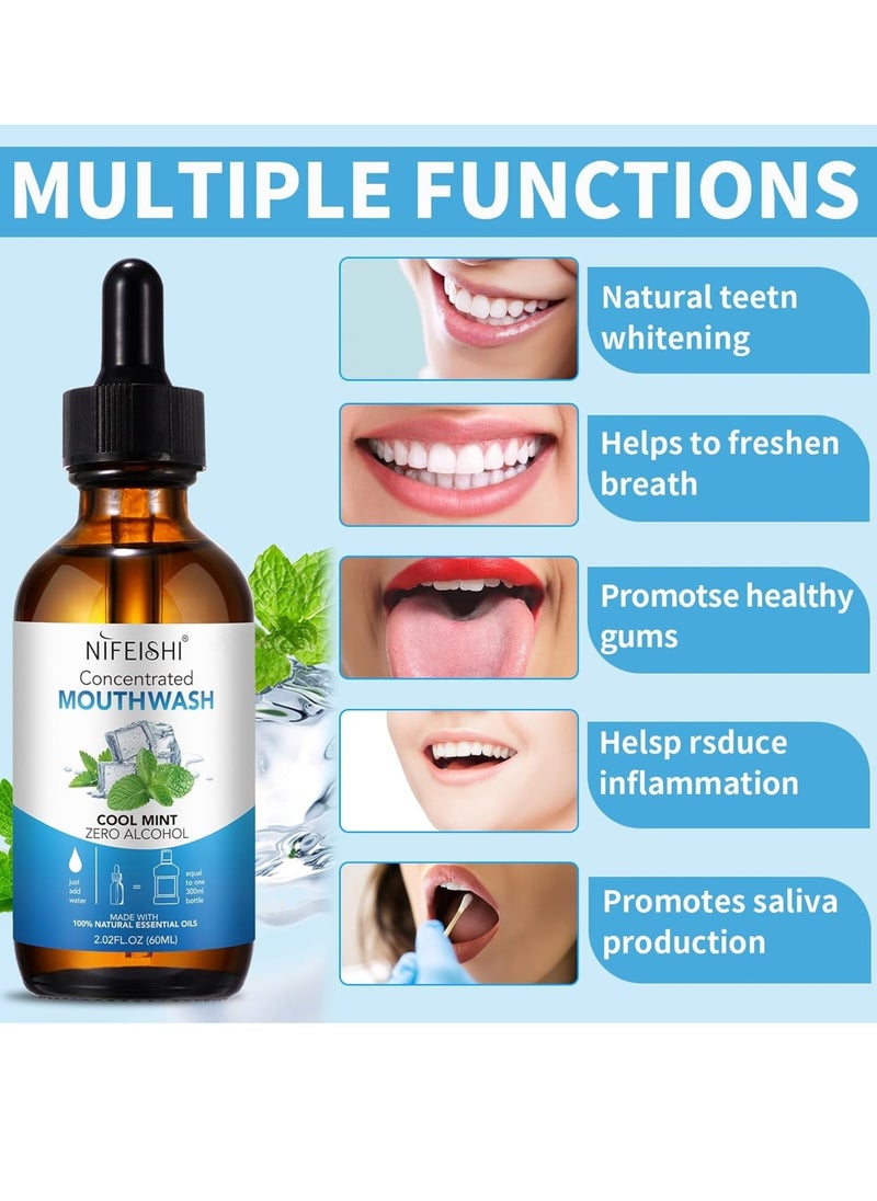 60ml Concentrated Mouthwash for Fresh Breath Odor Reduction Mint Mouthwash Travel Size Mouthwash Made with Spearmint Oil and Tea Tree Oil Helps Freshen Breath Healthy Mouth Natural Essential Oils Mouthwash - pzsku/Z973D21681494F8D1CF21Z/45/_/1730875304/c61a11ec-a21f-4a3a-b438-2b1642e77413