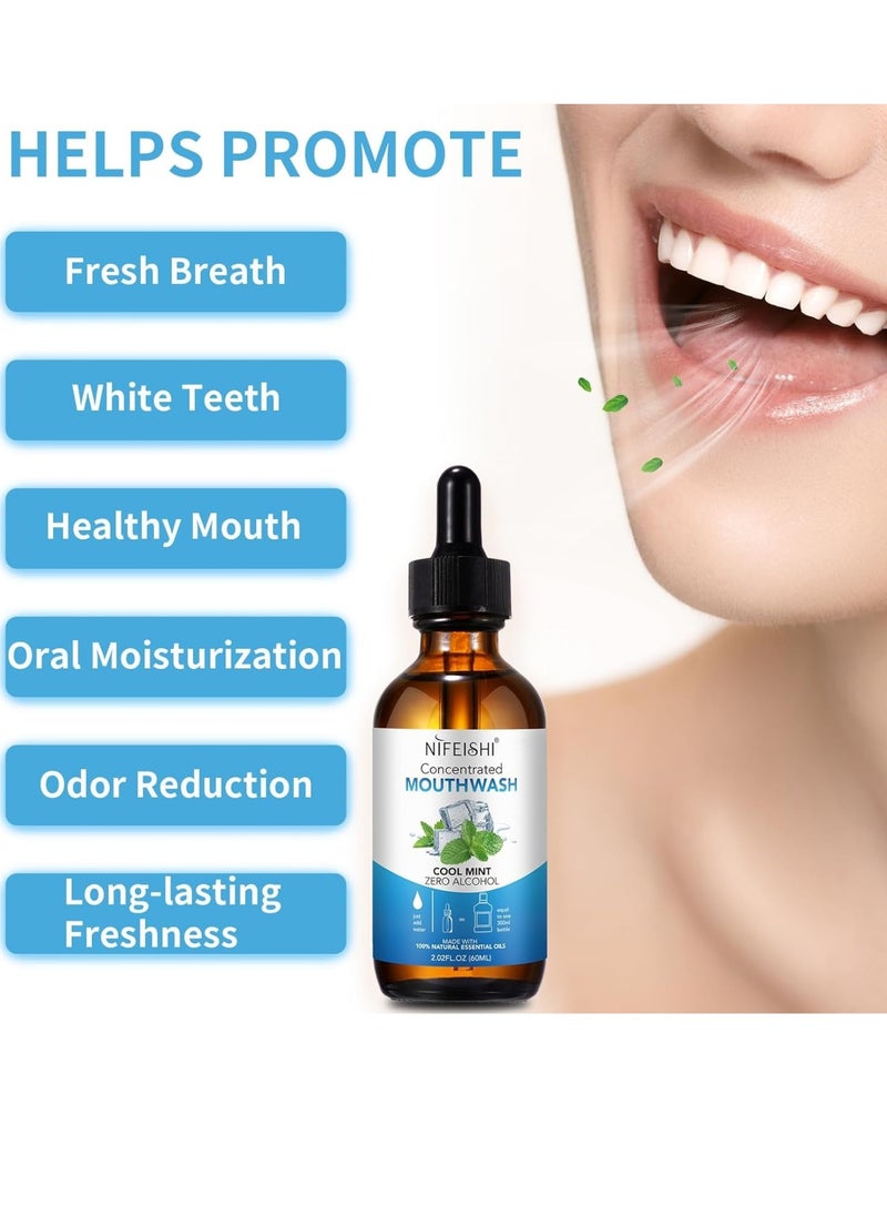 60ml Concentrated Mouthwash for Fresh Breath Odor Reduction Mint Mouthwash Travel Size Mouthwash Made with Spearmint Oil and Tea Tree Oil Helps Freshen Breath Healthy Mouth Natural Essential Oils Mouthwash - pzsku/Z973D21681494F8D1CF21Z/45/_/1730875325/8e82c4c6-c3bb-433f-924f-1477ee171182