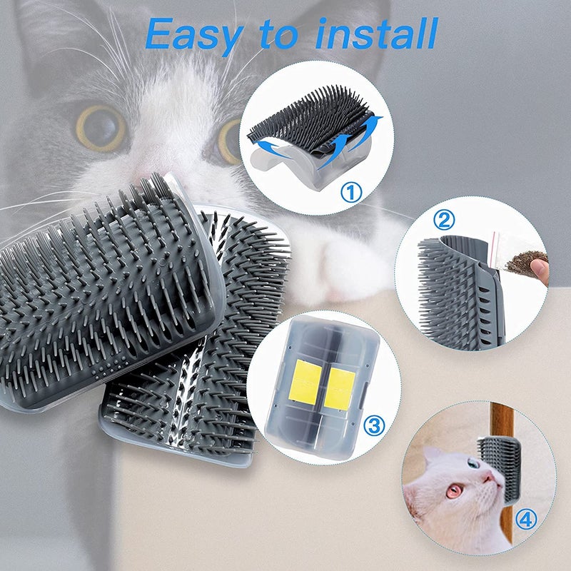 PETLICIOUS & MORE Cat Scratching Cardboard Scratcher (21cm X 44cm X 4cm) Wave Scratcher & Cat Self Grooming Wall Massager Brush (Combo Pack of Two) - Image 3