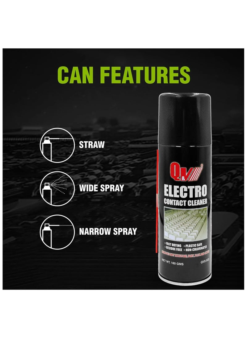 Generic - Q&V Electro Contact Cleaner 160g – Fast Drying, Residue-Free, Plastic Safe, Non-Chlorinated Spray. - Image 1