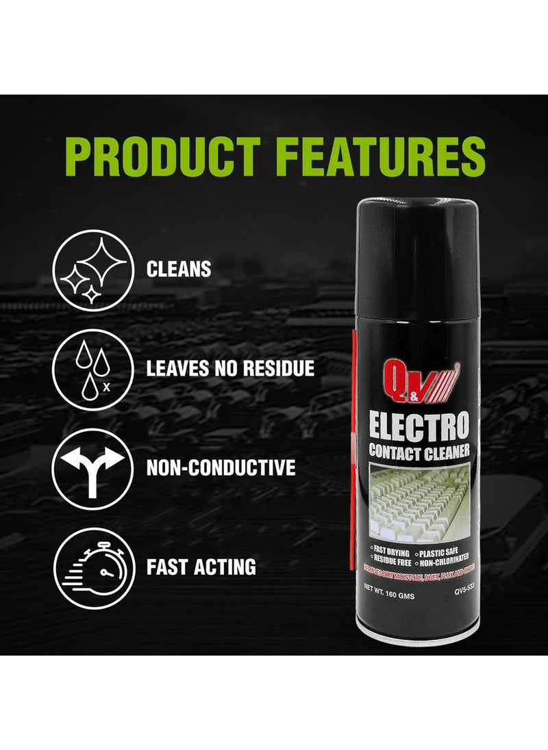 Generic - Q&V Electro Contact Cleaner 160g – Fast Drying, Residue-Free, Plastic Safe, Non-Chlorinated Spray. - Image 1