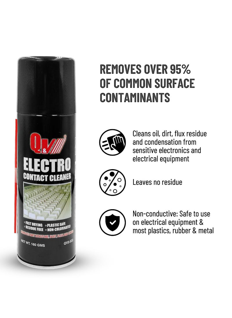 Generic - Q&V Electro Contact Cleaner 160g – Fast Drying, Residue-Free, Plastic Safe, Non-Chlorinated Spray. - Image 1