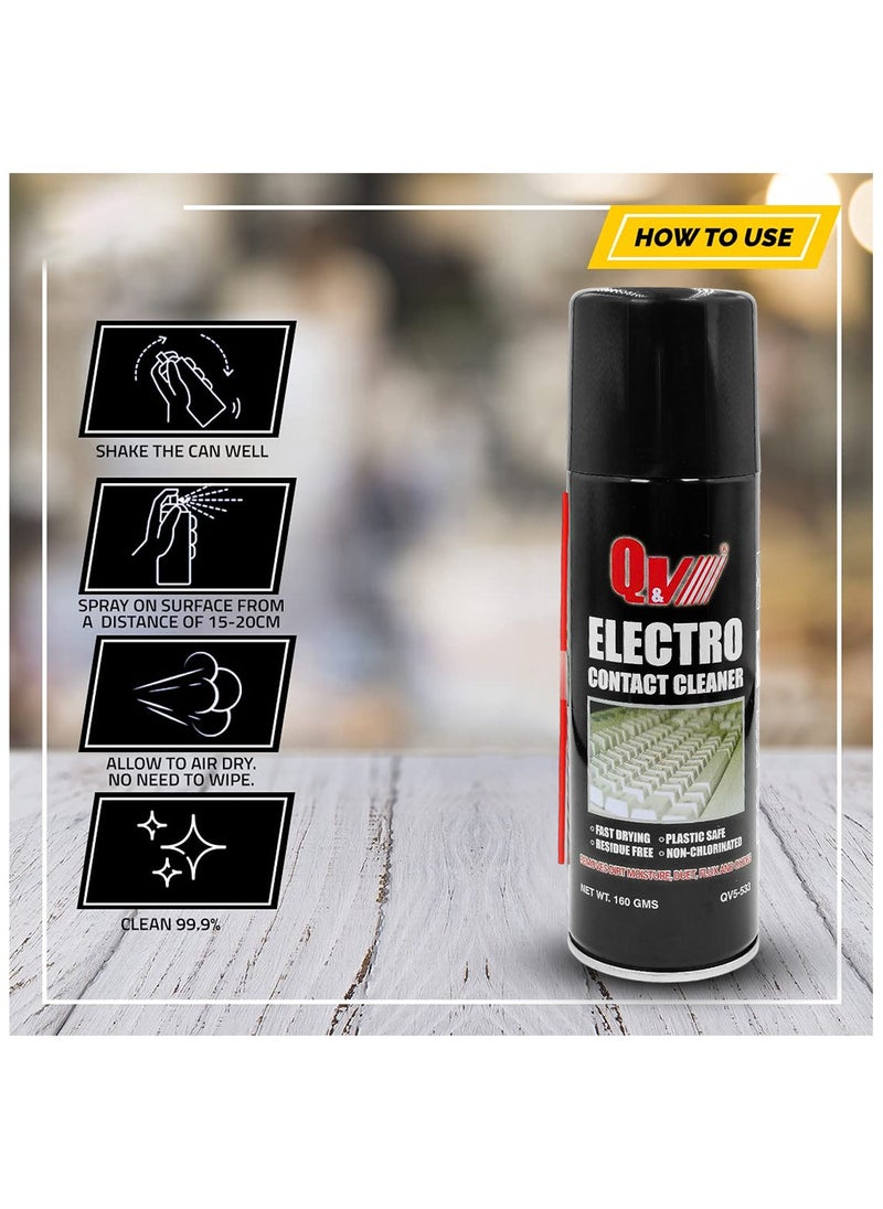 Generic - Q&V Electro Contact Cleaner 160g – Fast Drying, Residue-Free, Plastic Safe, Non-Chlorinated Spray. - Image 1