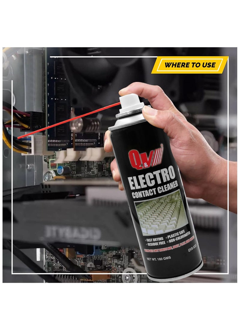 Generic - Q&V Electro Contact Cleaner 160g – Fast Drying, Residue-Free, Plastic Safe, Non-Chlorinated Spray. - Image 1