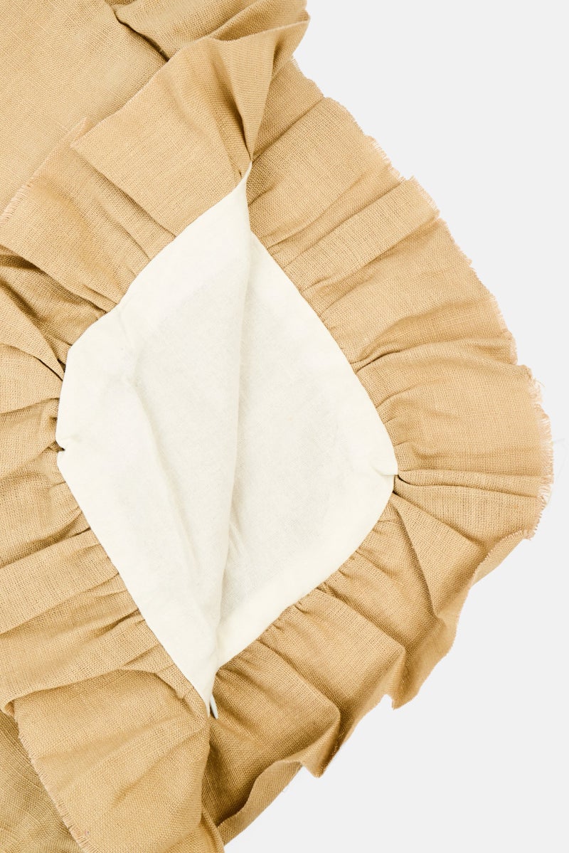 Muy Mucho Ruffle Cushion Cover 60 x 60 cm, Beige  - Image 4