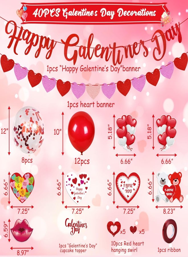 مون بوت زينة حفلات عيد الصداقة النسائية للمنزل: بالونات على شكل قلب معلقة ولافتات "عيد صداقة سعيد"، طقم قوس بالونات وردي وأحمر وأبيض لتزيين الحفلات (بدون مضخة هواء) - Image 3