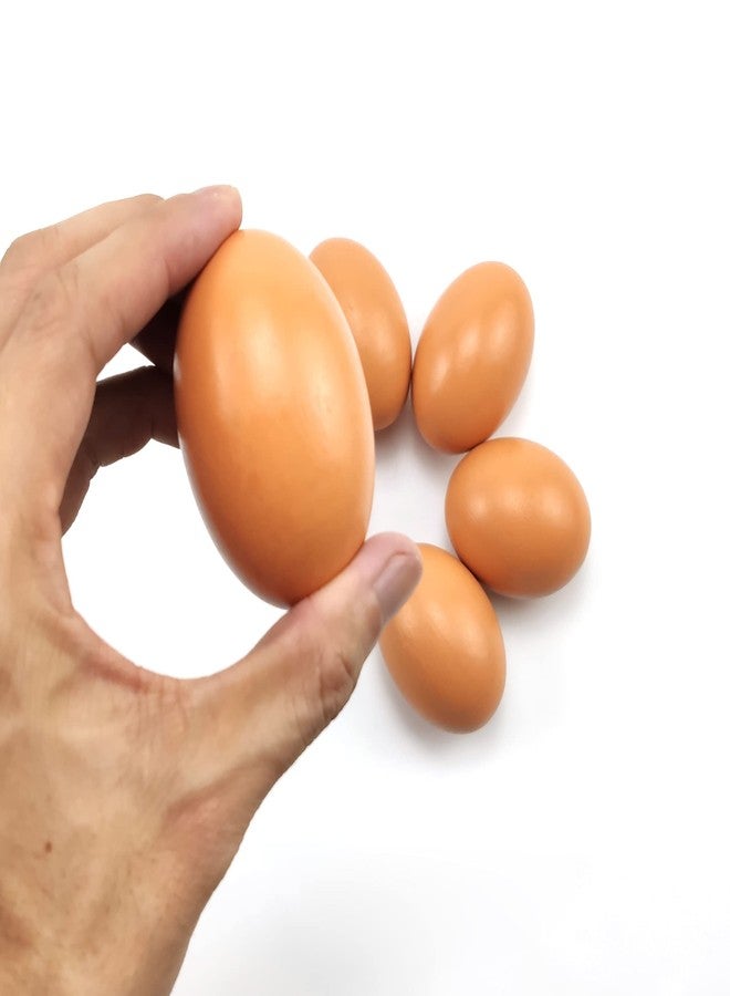 بيض خشبي من أزاتيمجو، بيض دجاج مزيف، بيض وهمي، يساعد الدجاجة على وضع البيض، أداة زراعية، مجسم دواجن، عش بيض، 8 قطع - Image 3