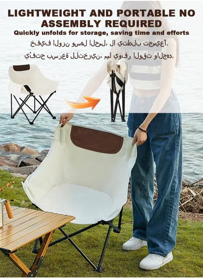 بريتوكتر كرسي تخييم قابل للطي محمول، كرسي سفر قابل للطي، مقعد نزهة خارجي، كرسي شاطئ صيد، مقعد حديقة - كاكي، 18.1 × 23.6 × 26.7 بوصة  - Image 2