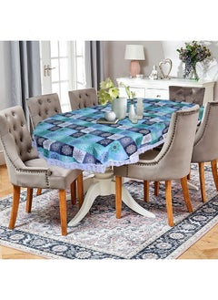 Kuber Industries Kuber Industries Multi Check Printed Oval Shape PVC Spillproof, Waterproof, Antislip, Wipe Clean 6 Seater Table Cover with White Lace Border, 60"x90" (Multicolor)  - Image 2