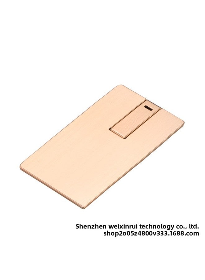 Creative Metal Business Card USB Flash Drive High Capacity Customizable Promotional Gift With Fast Data Transfer Speeds-Color:Tuhaojin-Capacity:16GB-10M - Image 1
