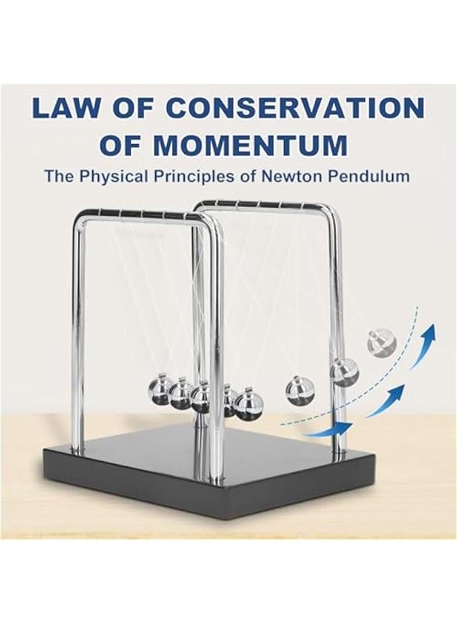 Physics Science Educational Balance balls , Metal Balance bob balls , Swing balls Ornament , Science Physics Gadget for Home Office Desk Decorations , Balance bob balls Physics - Image 3